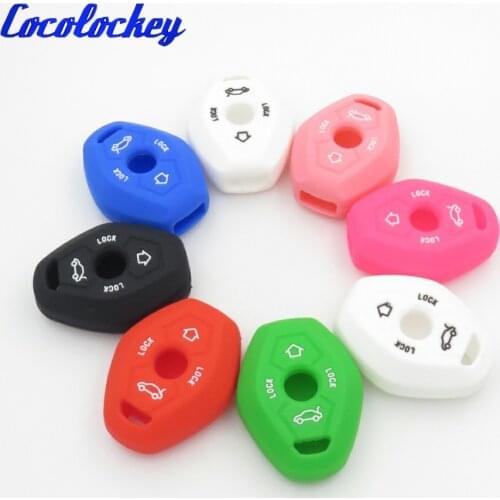 Cocolockey Silicone Key Case Shell FobCover For BMW X3 X5 Z3 Z4 3 5 7 Series 3Buttons Car Key Case For Car Car Styling