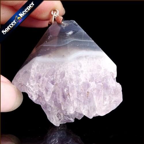 Womens Collares Gem Natural Amethysts Stone Pendant Necklace Quartz Purple Crystal Jewelry Loves Gift For Girlfriend PS907