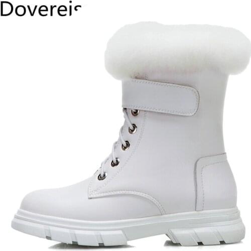 Dovereiss Fashion Womens Shoes Winter new Sexy Short boot Elegant White Cross tied Matin boots Concise Mature 26-39