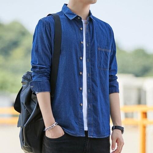 Spring Summer Thin Cotton Denim Jackets Men Casual Regular-Fit Soft Simple Cowboy All-Match Streetwear Fashion Male Shirt Coats