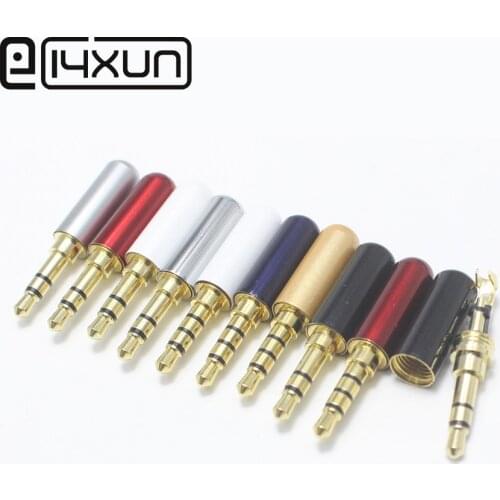 EClyxun 1pcs 3/4 Poles Jack 3.5 RCA Connector 3.5mm Stereo Audio Jack Headset Dual Track Headphone Plug with Wire Clip Adapter