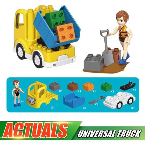 MOULD KING 53012 The Bump and Go Engineering Car With Music and Light Model Assembly Big Piece Building Block Brick Kids Gift