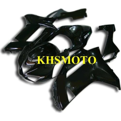 Custom Motorcycle Fairing Kit for KAWASAKI Ninja ZX6R 636 07 08 ZX 6R 2007 2008 zx6r ABS Gloss black Fairings set+gifts KT50