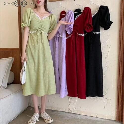 Beautiful Fashion Spring Autumn Women Long Sleeve Dress Retro Collar Casual Slim Dresses Floral Printing Chiffon Sexy