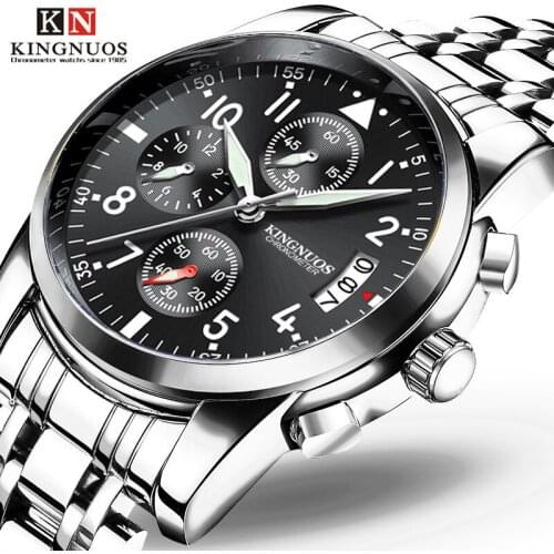 KINGNUOS Quartz-Watch Male Fashion Business Watches 2019 Mens Watches Top Brand Luxury Clock Erkek Kol Saati Relogio Masculino