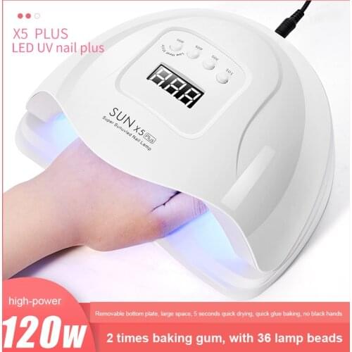 120W SUN X5plus Nail Dryer Nail Art Light Extension Glue Nail Polish Gel Phototherapy Machine Quick-drying Roast UV LED Lamp NEW