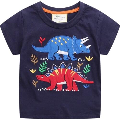 Summer Boys T shirts with Cartoon Dinosaur Print Baby Cotton Tees Fashion Childrens Clothes Toddler Boys Tops