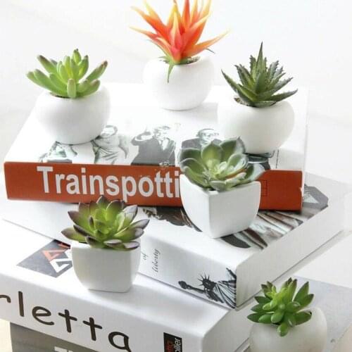 Fridge Magnets Potted Artificial Green Succulent Plants Flower Set Fake Bonsai Souvenir Vase Blackboard Magnetic Stickers H3R0
