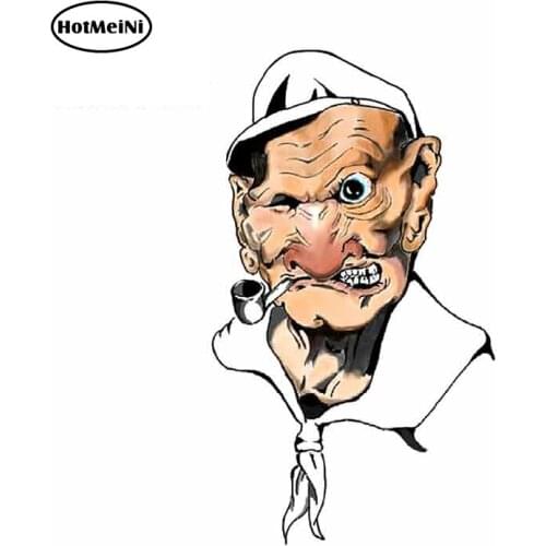 HotMeiNi 13cm x 7.4cm Cartoon Aged Popeye Sticker Motorcycle Decal Vinyl Window Bumper Decor Waterproof Car Stickers