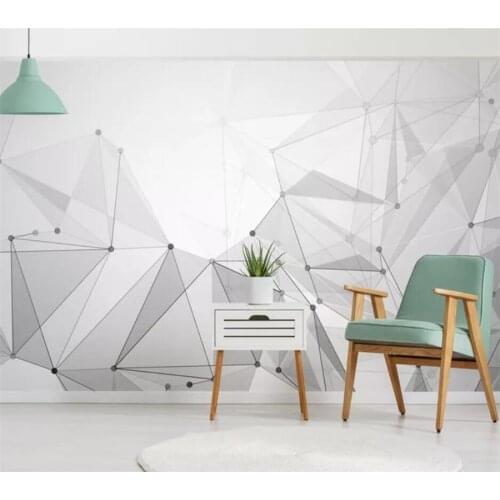 Custom murals 3d wallpaper black and white Nordic minimalism abstract geometric graphic image connection line mural 3d wallpaper