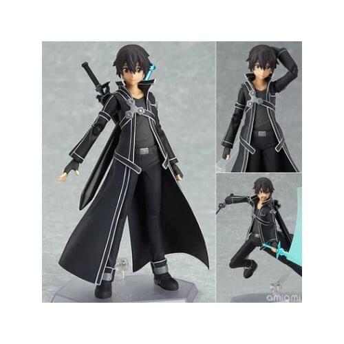 New Arrivals 15cm Sword Art Online Kirigaya Kazuto Kirito Figma Figure CHN Ver/Model Doll With Sword Weapon Action Figure Toy
