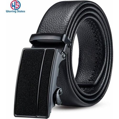 Warring States New High Quality Mens Designer Brand Belt Automatic Buckle Variety Black Mens Belt Business Casual Leather Belt
