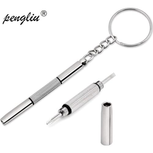 1PC 3 in 1 Eyeglass Screwdriver 3 in 1 Keychain Screwdriver Eyeglass Sunglasses Watch Repair Kit Tool