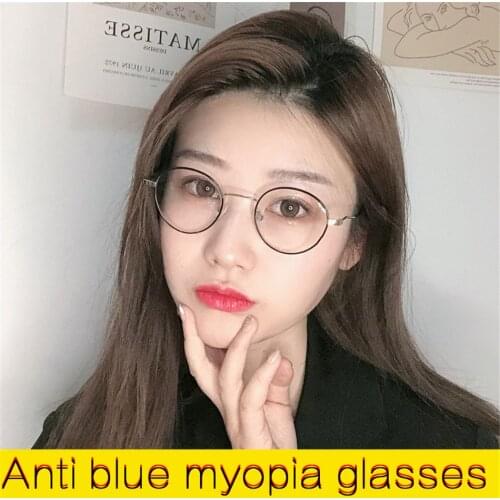 Seemfly Metal Women Classic Myopia Glasses Prescription Men Glasses Frame Optical Retro Eyewear -1.0 -1.5 -2.0 -2.5 -3.0 -3.5 -4