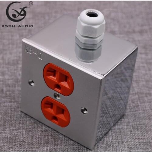 US plug KS-II Power Connector Hi-end DIY HIFI Copper plated gold 20amp 20A 125V aluminium plate box power socket electric outlet