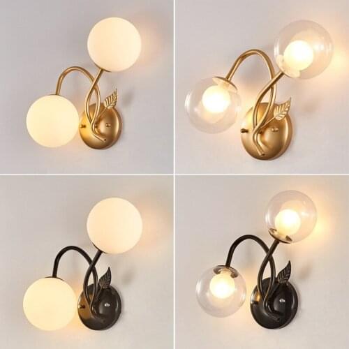 Modern simple home led wall lamp Nordic Iron Creative lamp bedroom l living room aisle bedside lamp