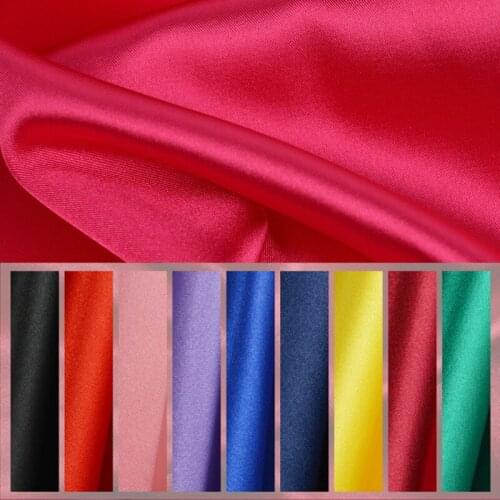 Solid Color Stretch Satin Pajamas Fabric Stage Performance Costume Lining Cheongsam Dress Diy Decorative Fabric Cloth by Meter
