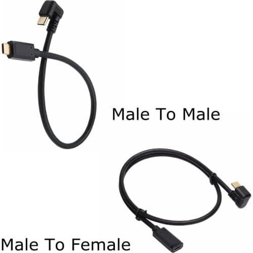 USB 3.1 Type-C Male To Female Male 10Gbps 4K 60Hz Charging Extension Cable U-Shaped USB-C Elbow Car Data Cable 1FT 2FT 3FT 6FT