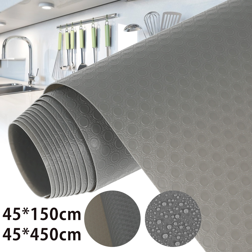 Drawer Liners EVA Anti-slip Kitchen Shelf Liner Drawer Mat Tableware Mat Cabinet Liner for Kitchen Shelves Drawer Table Top Gray