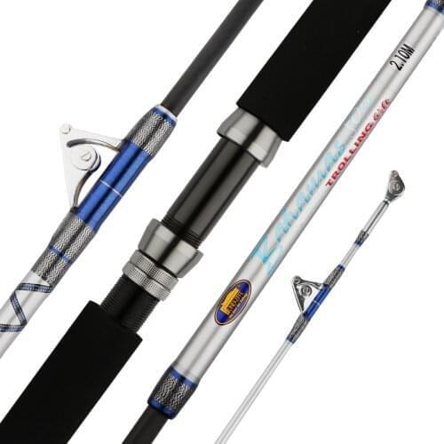 High Carbon strong power roller guides game/trolling rod 38-69KG 1.98m 2.1m boat rod Drag fishing rod