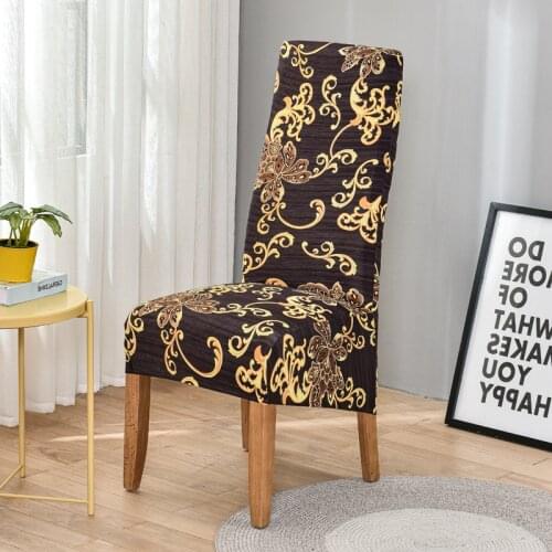 XL stretch chair cover floral printed dust-proof slipcovers for dining room wedding office banquet chairs