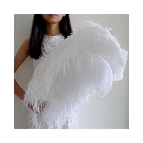 YOYUE 100 Pcs/Lot Natural White Ostrich Feathers For Crafts 65-70CM Carnival Costumes Party Home Wedding Decorations Plumes