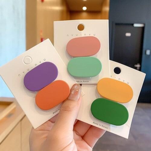 2 Piece Candy Color Hair Clips For Baby Girls Hair Accessories Set Kids Headdress Hair Wear Bb Clip Ins Barrettes Hair Pins