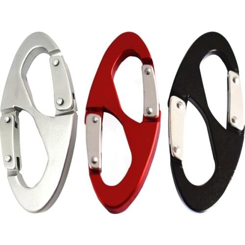 Aluminium Alloy Dual Carabiners Clip Double-gated Slidelock Buckle Keychain Tool