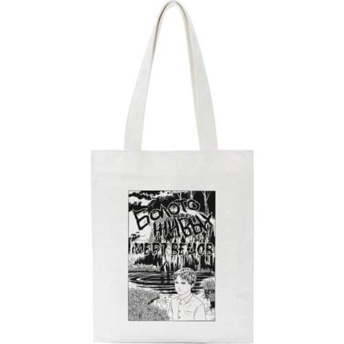 Anime Tomie Women Bags Harajuku Gothic Canvas Bag Horror Cartoon Large Capacity Shopper Bag Casual Fashion Shoulder Bag