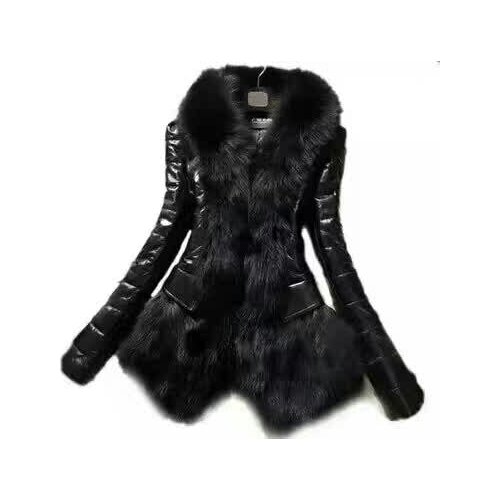 Plus size 3XL fox fur coat PU sleeves warm winter coat fox coat big yards overcoat faux fur coat womens fur