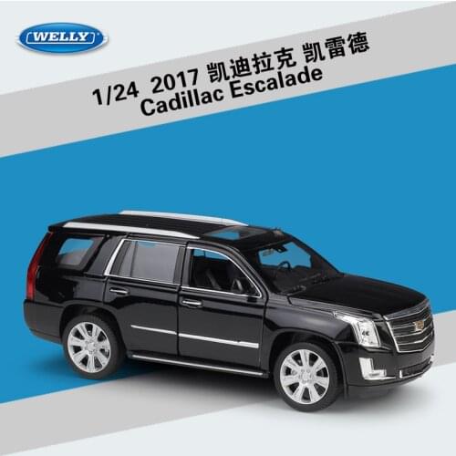 1:24 Welly Simulator Alloy 2017 Cadillac Escalade Diecast Model Car SUV Metal Toy Car Toys For Kids Gift Collection Decoration