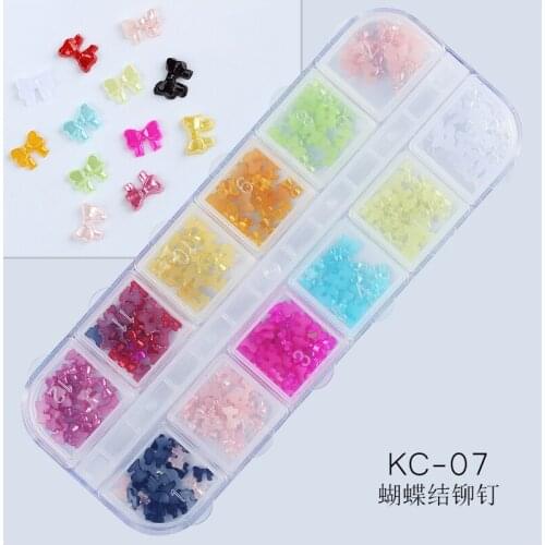 1 Box 12 Colors Nail Riveting Nail Ornament Crystal Flash Full Set Nail Stick-on Crystals Phototherapy Nail Oil Glue Flower Bow