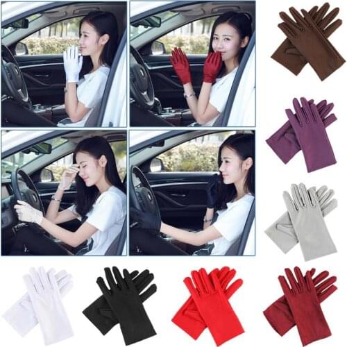 1Pair Ridding Gloves White Ice Silk High spandex Jewelry Lightweight gloves etiquette sunscreen cotton Gloves
