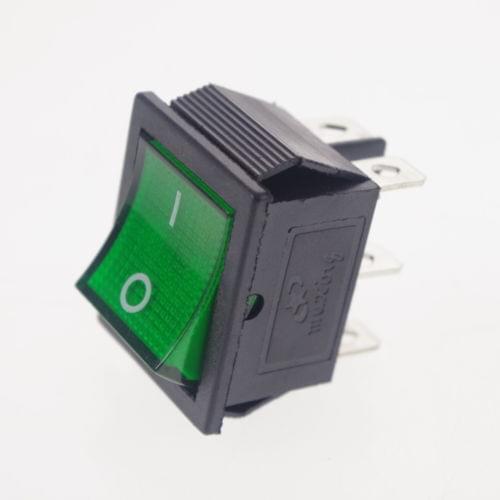 10 x Green Light DPDT ON/OFF 6 Pin 15A/250VAC 20A/125VAC Rocker Boat Switch