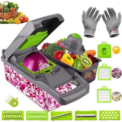 13 in 1 Multifunctional Mandoline Slicer Cutter Vegetable Choppers Adjustable Onion Potato Slicer Dicer Kitchen Vegetables Tools