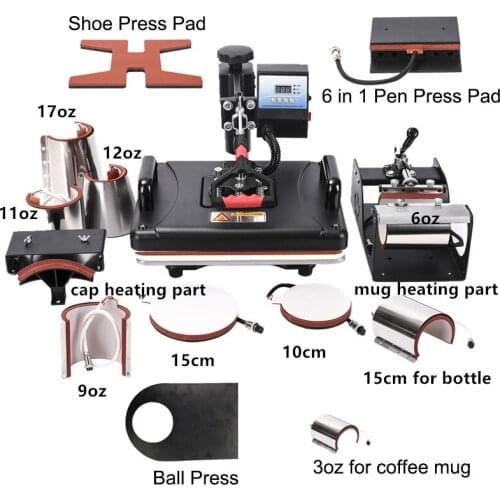 14 in 1 Heat Press Machines T shirt Printing Machine Sublimation Machine For Pen/Mug/Ball/Shoes