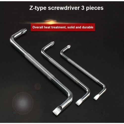 3pcs/set Multi-function 90 degree Z-type Screwdriver Offset Solt Cross Screwdriver Hand Tool Set For Household Hand Tools