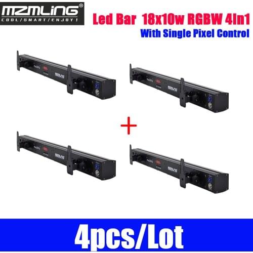 4pcs/Lot 18x10w RGBW 4In1 Led Bar With Single Pixel Control Wall Wash Light DMX512 Washer/Flood Light DJ/Bar /Party /Stage light
