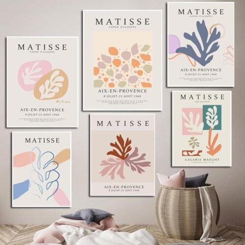 Matisse Abstract Curve Geometry Posters and Prints Plants Leaves Canvas Painting Nordic Wall Art Pictures Living Room Home Decor