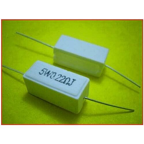 Free Shipping!!! 3pcs 5W 0.22 Euro / cement resistance 0.22 ohms / ceramic resistor / 5WR22J /Electronic Component