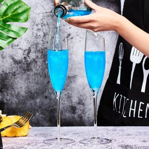 190ml Champagne Glass Cup Oblique Mouth Tasting Nose Gilt Goblet Sparkling Lead-free Red Wine Cup Bar Family Gift Drinkware