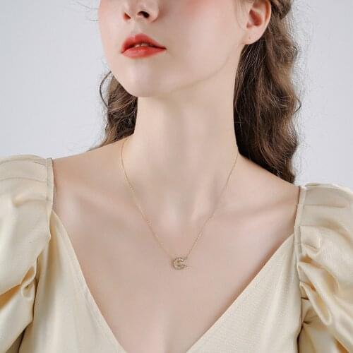 Dara Fashion Cc Shaped Letter Short Clavicle Chain Sterling Necklace 2021 New Coming