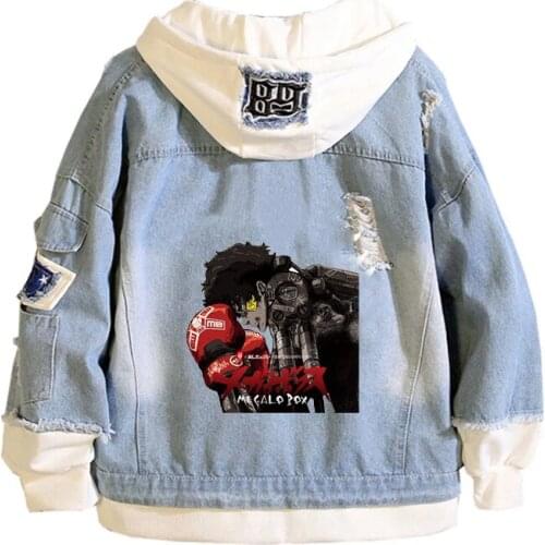 Game anime MEGALOBOX Cartoon Cowboy Coat Jacket Sweatshirts Spring Hooded men women Denim Jackets Teenagers Jeans Hoodies