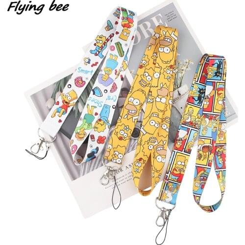 Flyingbee Cartoon Key Chain Lanyard Gifts For Child Students Friends Phone USB Badge Holder Necklace X1135