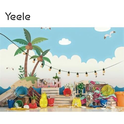 Yeele Baby Birthday Backdrop Photocall Summer Beach Toys Portrait Party Photography Photographic Background For Photo Studio