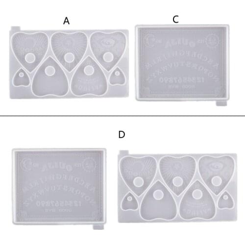 Gothic Ouija Board Heart Pendant Keychain Resin Casting Mold Ouija Planchette with Hole Silicone Resin Mold Art Crafts