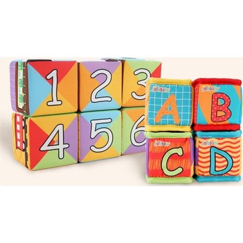 Early Educational Toy Infant Baby Soft Cloth Cube Building Blocks Kids Soft Blocks Set Baby Rattles Play Cube Cloth Toys