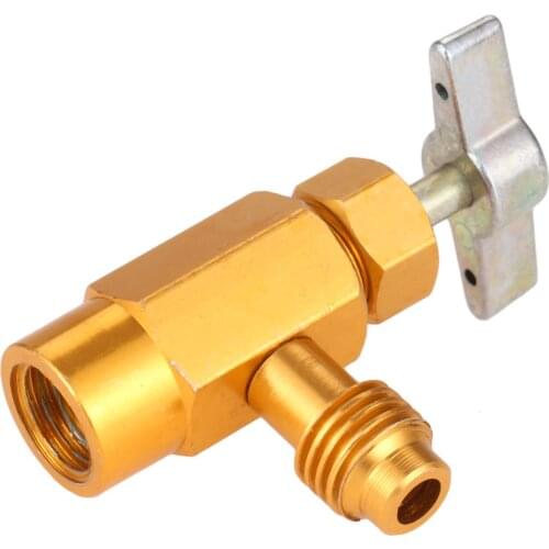 1Pc R-134a AC Refrigerant Tap Can Dispensing 1/2" ACME Thread Valve Tool Auto Car Air Conditioning Installation Brass Tap Mayitr