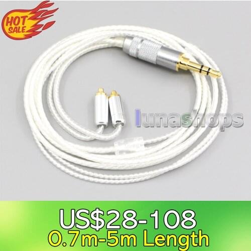 LN006635 4.4mm 2.5mm 3.5mm XLR Hi-Res Silver Plated 7N OCC Earphone Cable For AKG N5005 N30 N40 MMCX