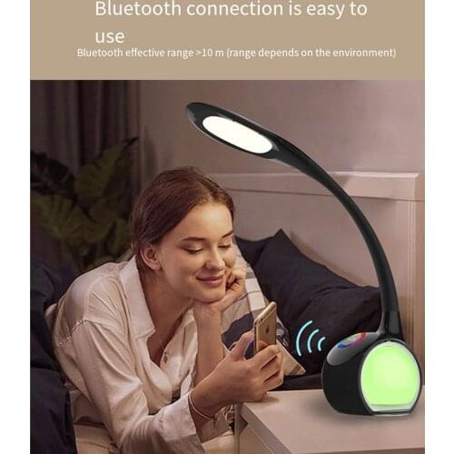 Multifuncti Desk Lamp Bluetooth Touch speaker USD Rechargable 3 Dimmable RGB LED Night light for bedroom for iphone 12